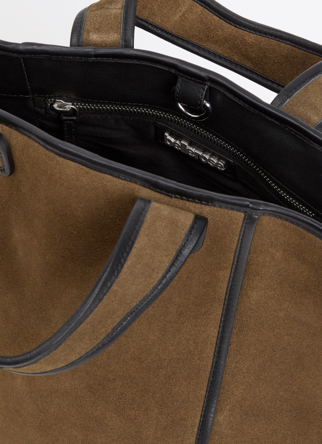 Bellerose Kub handtas van suède met details van leer - detail 3 khaki