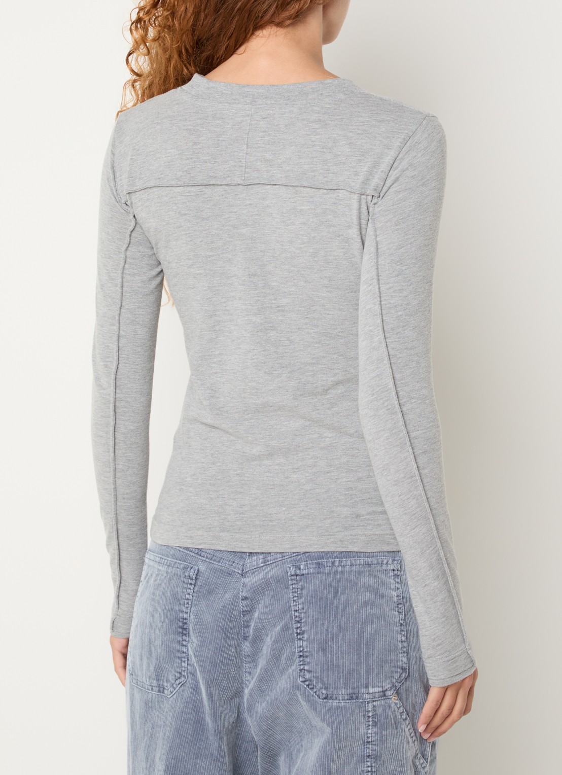 Bellerose Mendy long sleeve met boothals - achterkant grijsmele