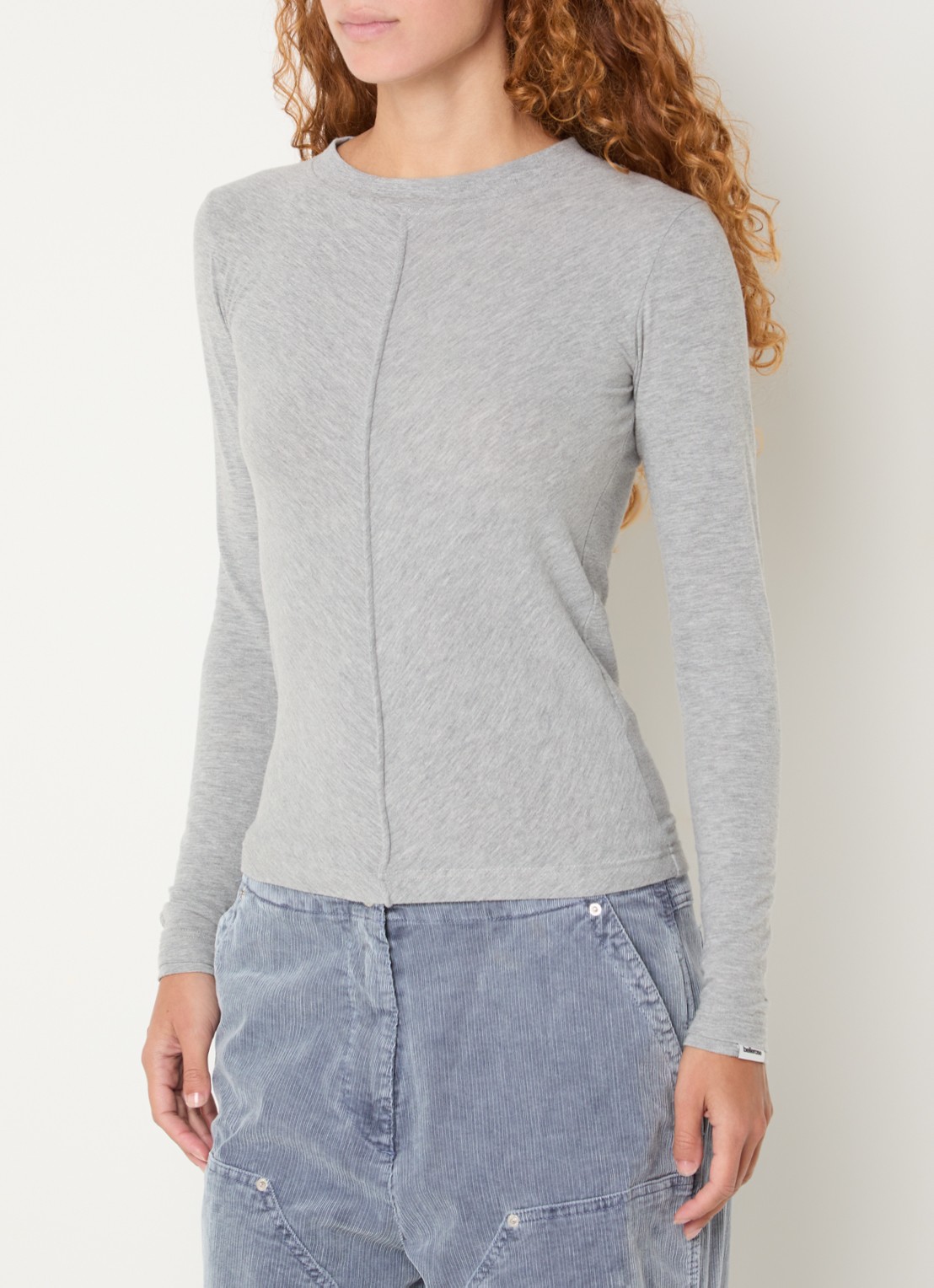 Bellerose Mendy long sleeve met boothals - detail 4 grijsmele