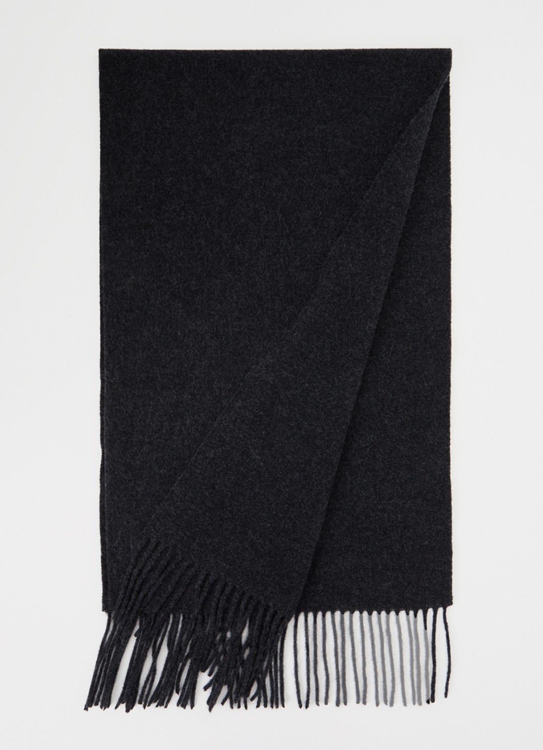 Bellerose Milan sjaal van scheerwol 120 x 35 cm - voorkant antraciet