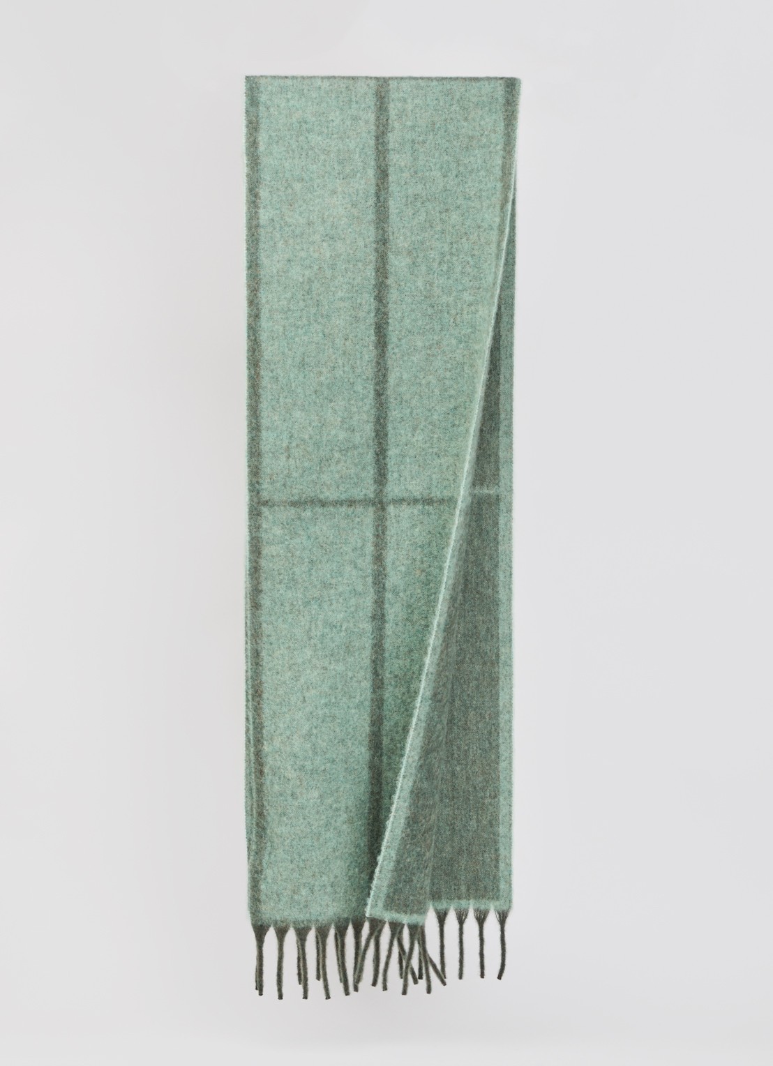 Bellerose Morywo sjaal in alpaca wolblend 220 x 33 cm  - detail 2 groen