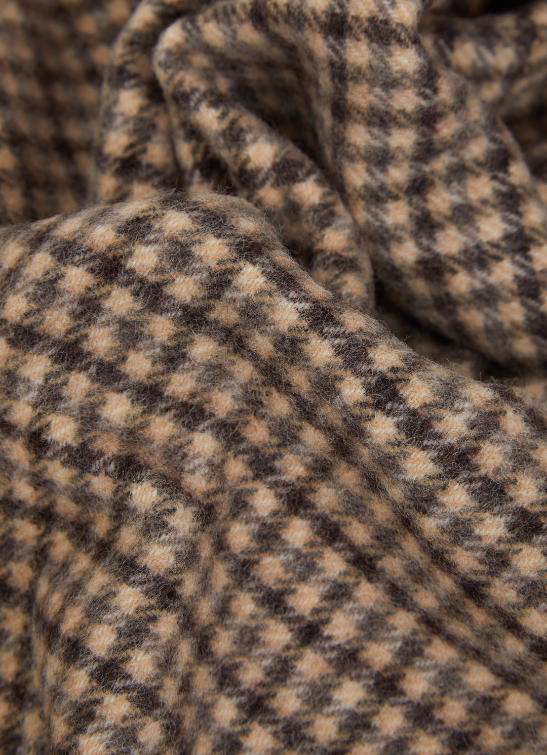 Bellerose Mutch sjaal van scheerwol met ruitdessin 120 x 35 cm - detail 3 lichtbruin