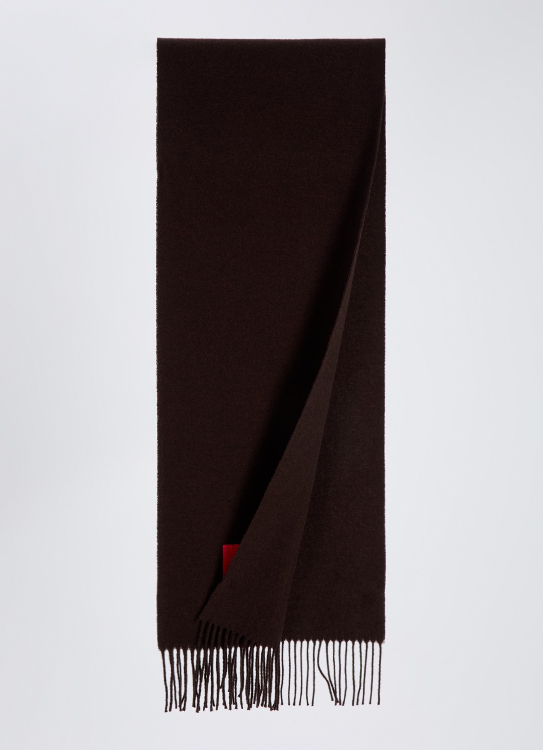 Bellerose Mutch sjaal van wol met franjes 200 x 35 cm - detail 2 rood