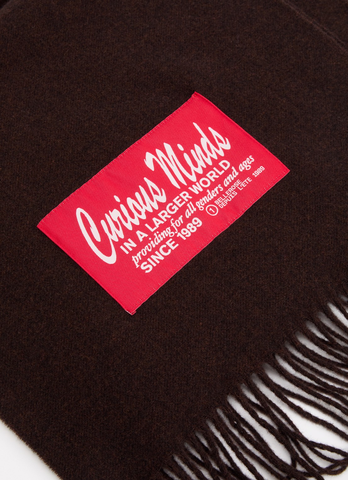 Bellerose Mutch sjaal van wol met franjes 200 x 35 cm - detail 3 rood