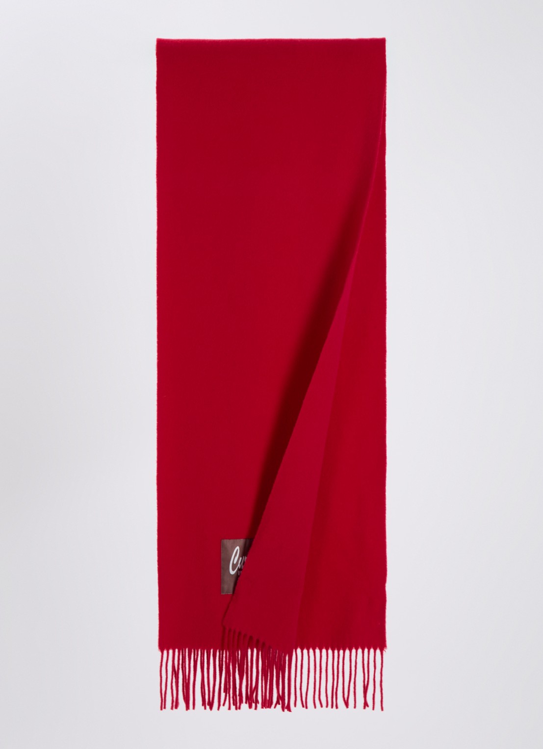 Bellerose Mutch sjaal van wol met franjes 200 x 35 cm - detail donkerbruin