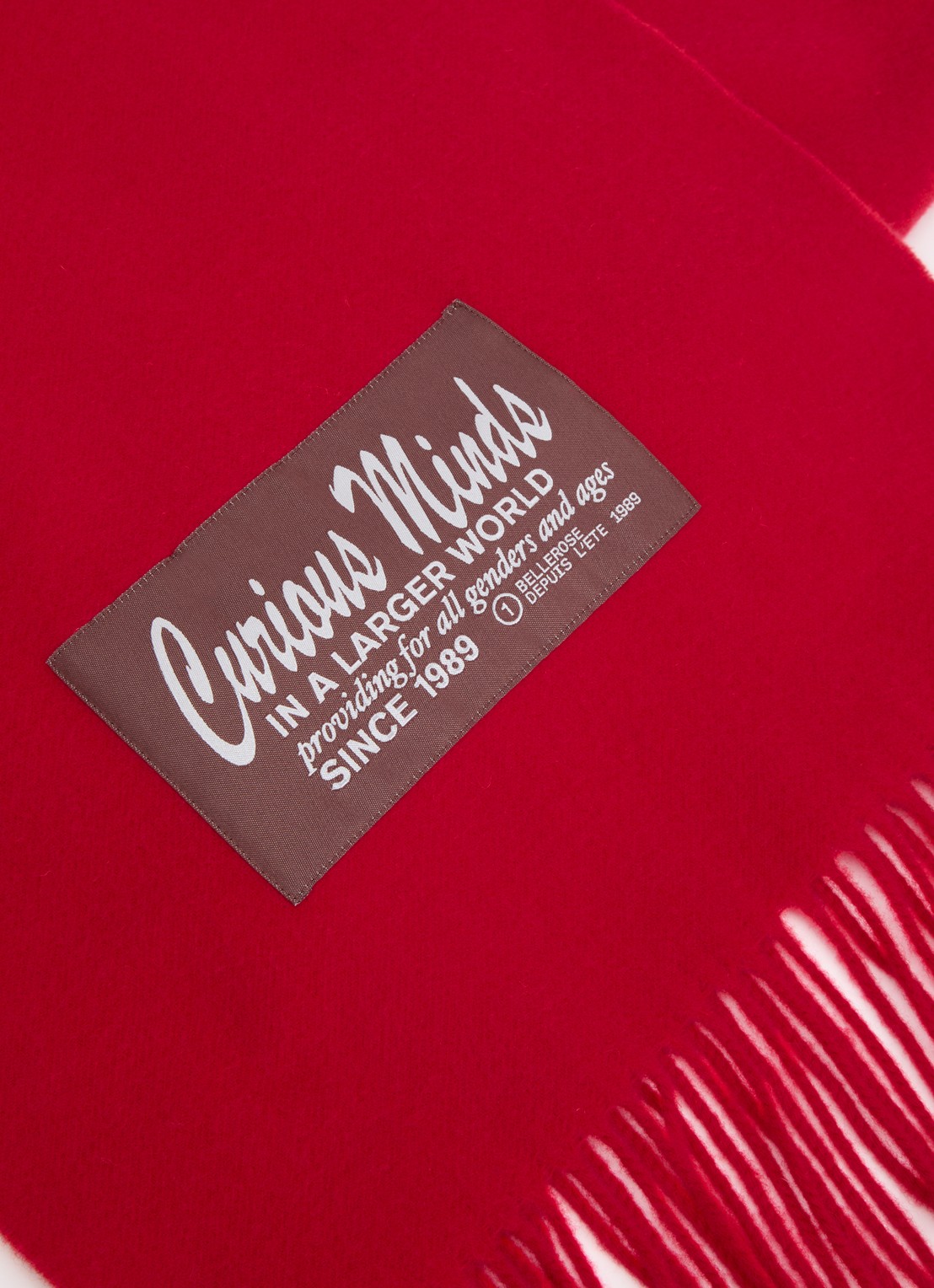 Bellerose Mutch sjaal van wol met franjes 200 x 35 cm - detail 2 donkerbruin