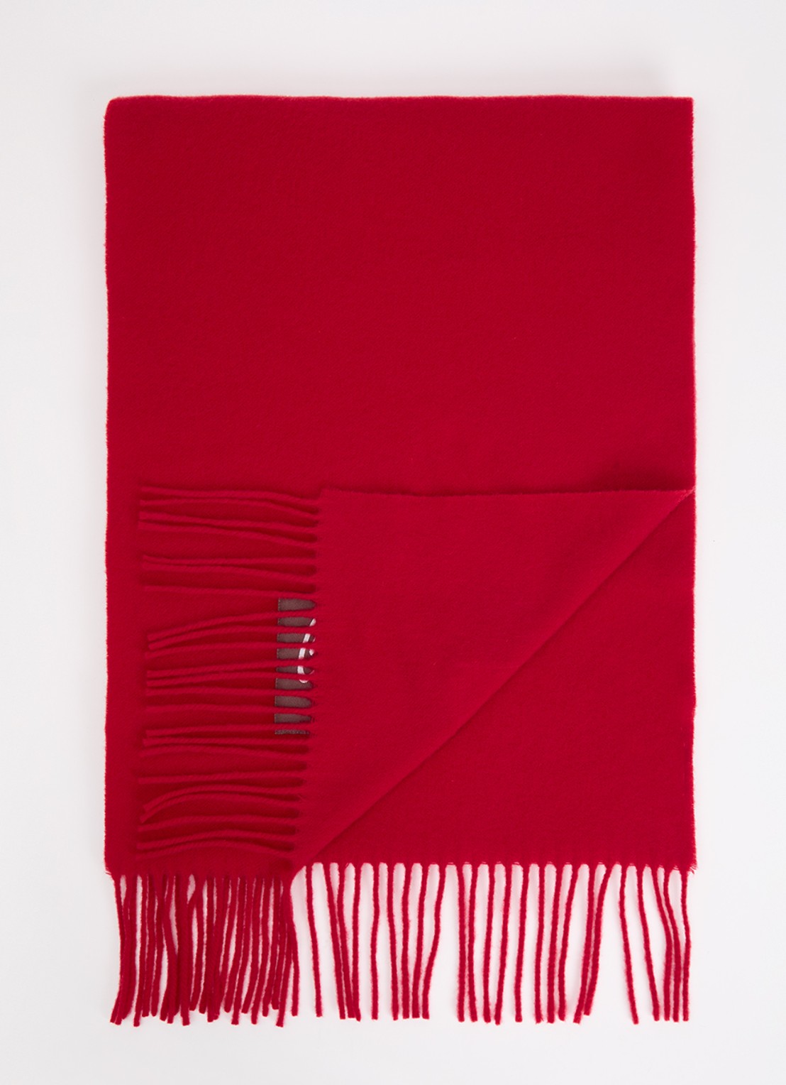 Bellerose Mutch sjaal van wol met franjes 200 x 35 cm - voorkant 3 donkerbruin