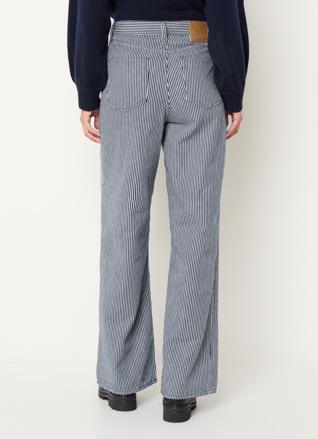 Bellerose Parthe high waist wide fit jeans met gekleurde wassing - achterkant 3 donkerblauw