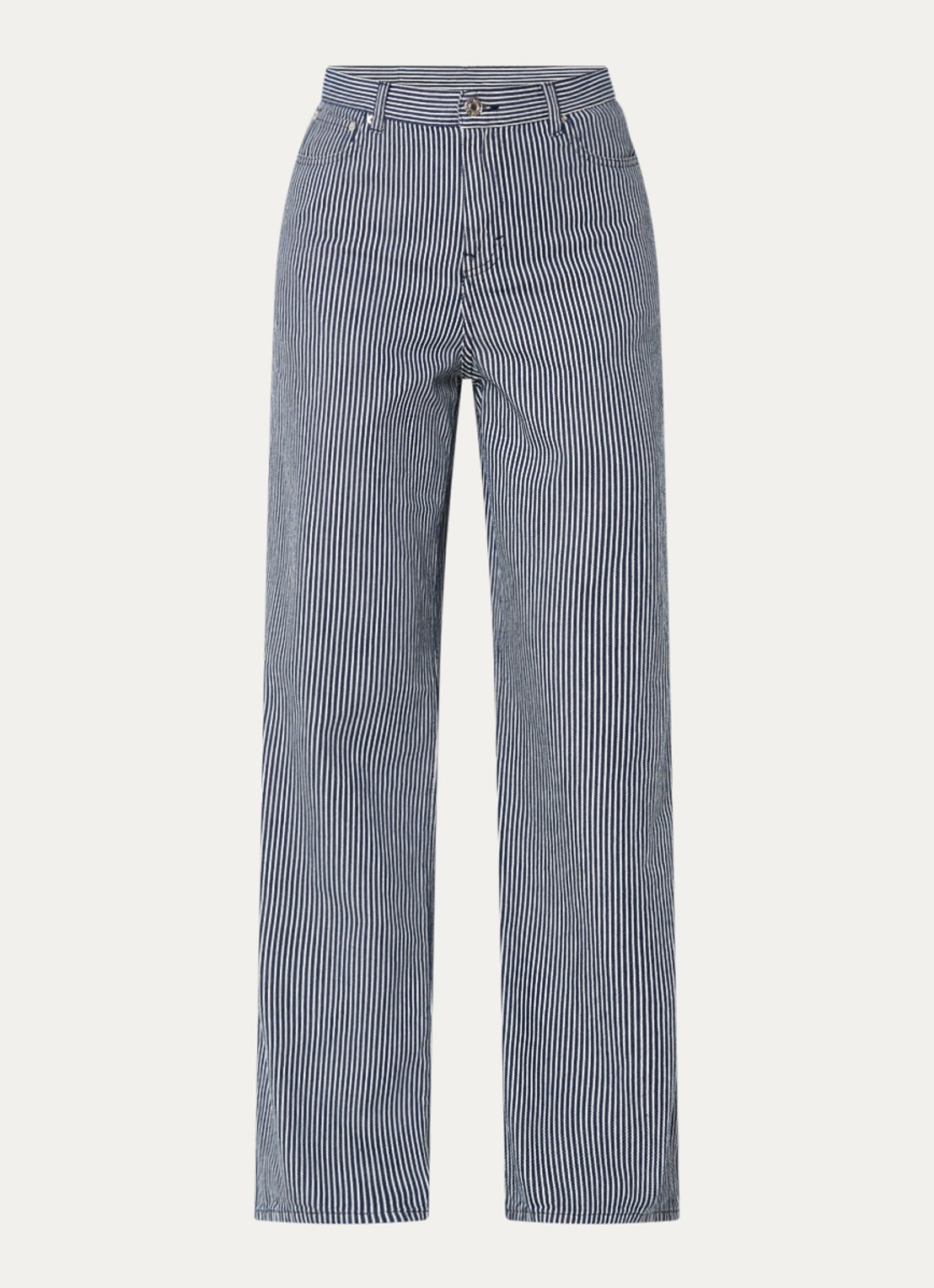 Bellerose Parthe high waist wide fit jeans met gekleurde wassing - voorkant 4 donkerblauw