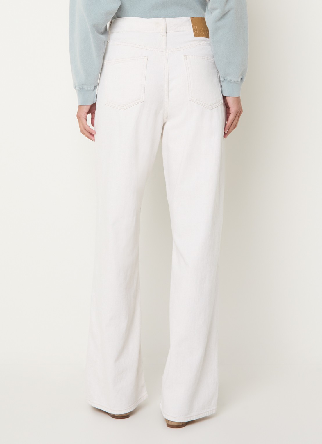 Bellerose Parthe high waist wide fit jeans met gekleurde wassing - achterkant gebroken wit