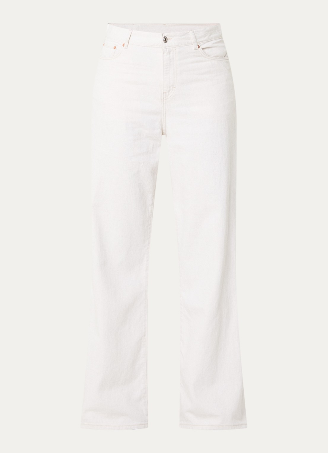 Bellerose Parthe high waist wide fit jeans met gekleurde wassing - voorkant 2 gebroken wit
