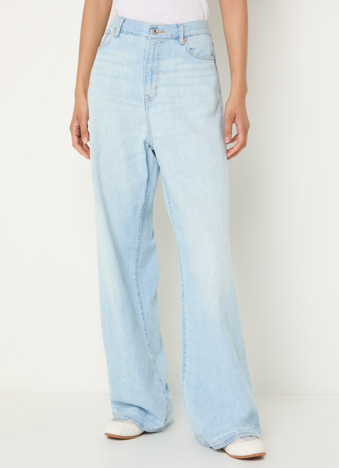 Bellerose Parthe high waist wide leg jeans met lichte wassing - detail 4 indigo