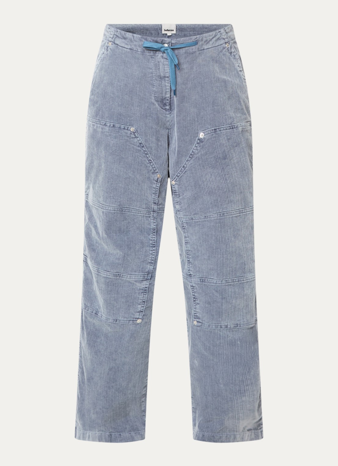 Bellerose Phantom mid waist wide fit jeans met gekleurde wassing - voorkant 2 staalblauw