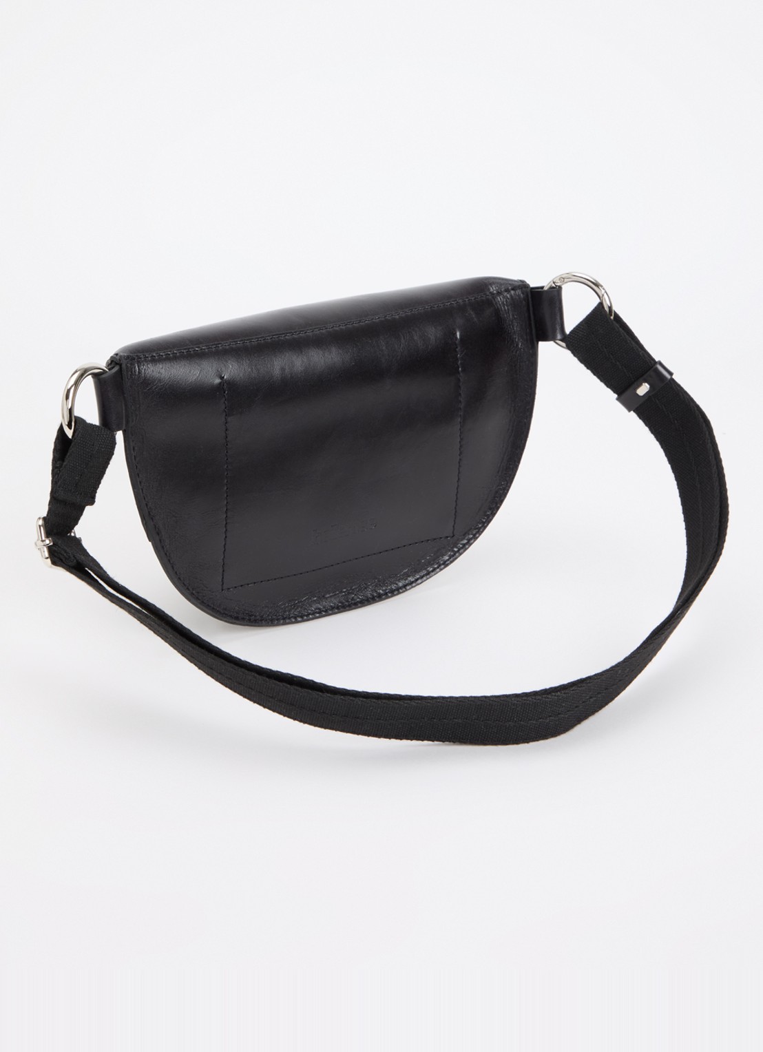 Bellerose Rosie crossbodytas van leer met verstelbare schouderriem - achterkant zwart