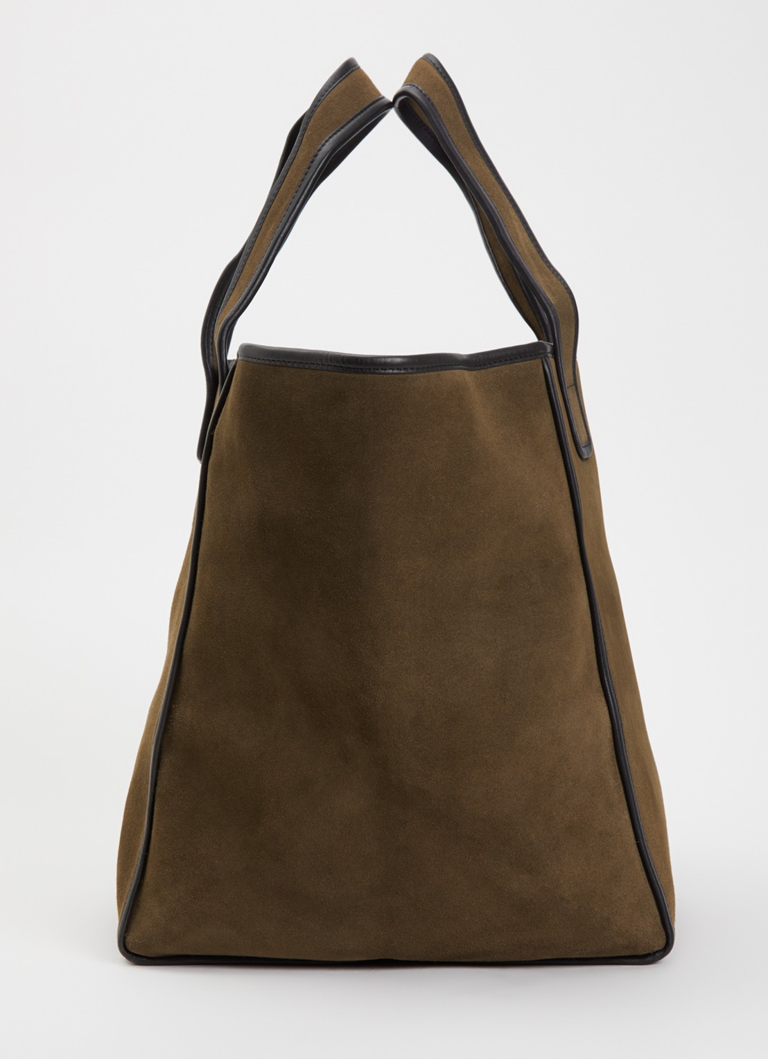 Bellerose Shopper van suède met leren details - detail 3 donkerbeige