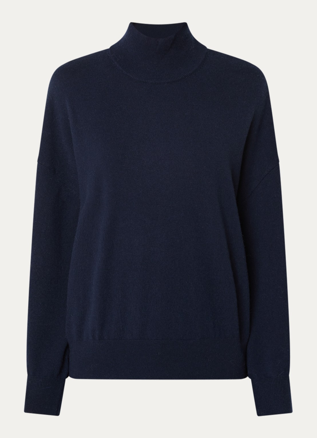 Bellerose Sonys fijngebreide trui in kasjmierblend met col - voorkant 3 donkerblauw