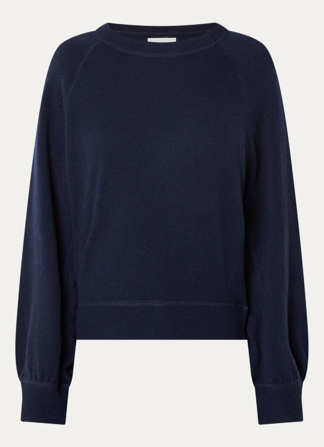 Bellerose Spanne fijngebreide trui in kasjmierblend met ronde hals - voorkant 3 donkerblauw