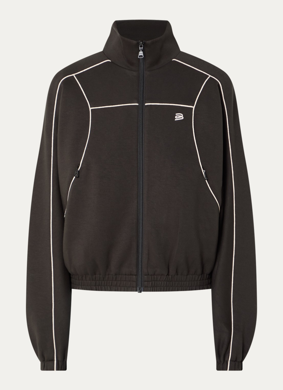 Bellerose Tropy sweatvest met logoborduring - voorkant groen