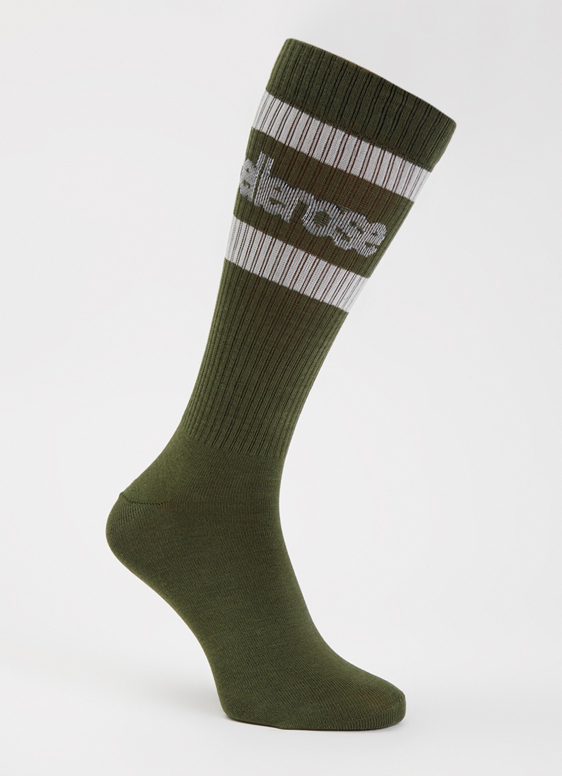 Bellerose Vanmo sokken in katoenblend met logo - voorkant 2 olijfgroen