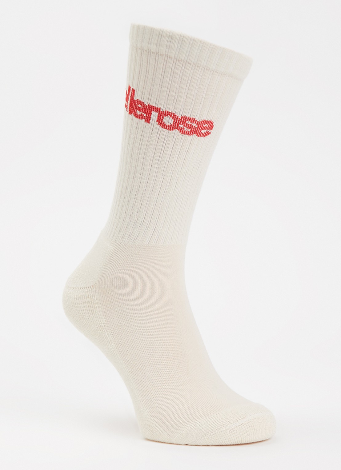 Bellerose Vem sokken in katoenblend met logo - voorkant gebroken wit