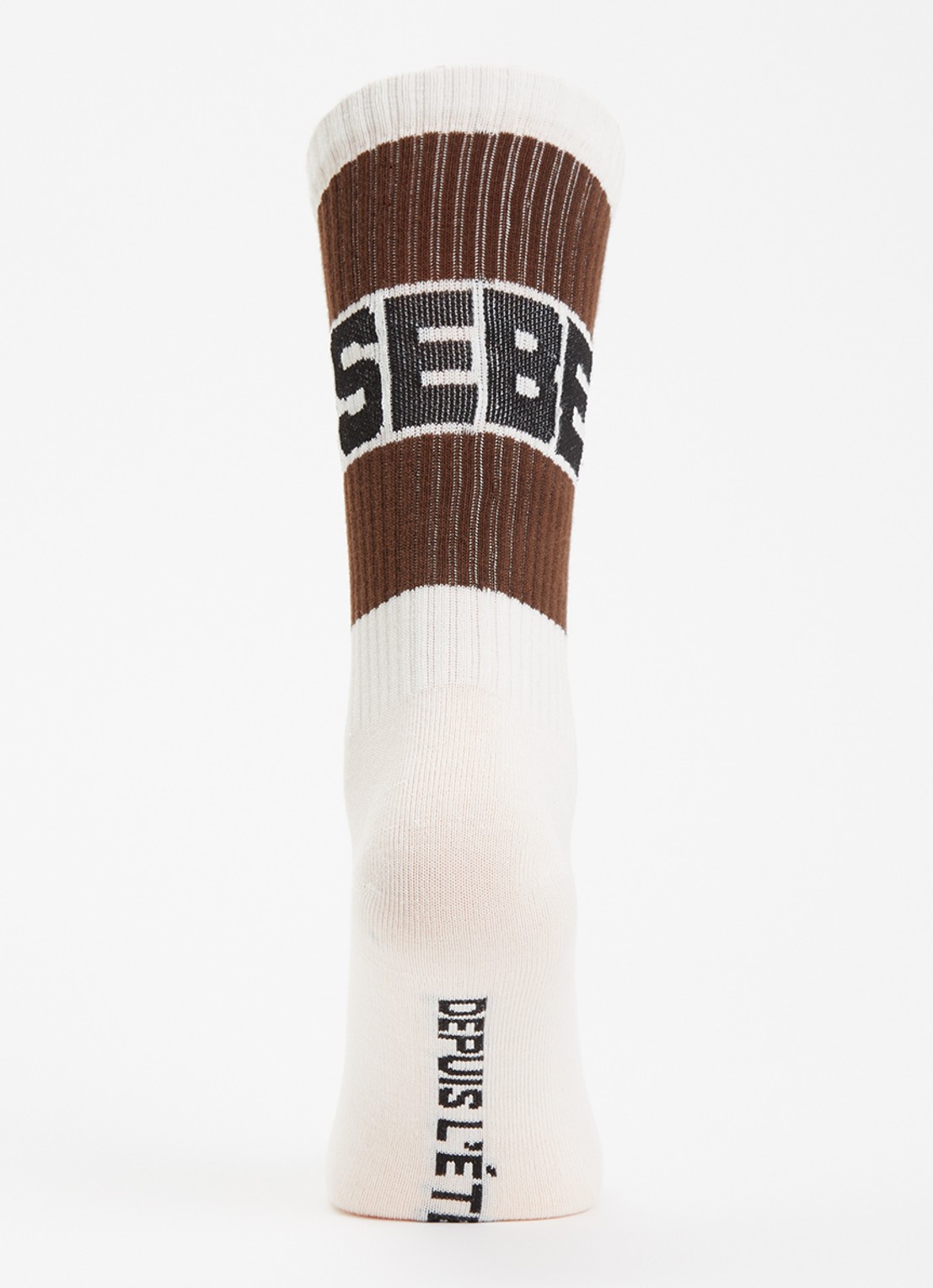 Bellerose Vite sokken in katoenblend met logo - voorkant 2 chocoladebruin