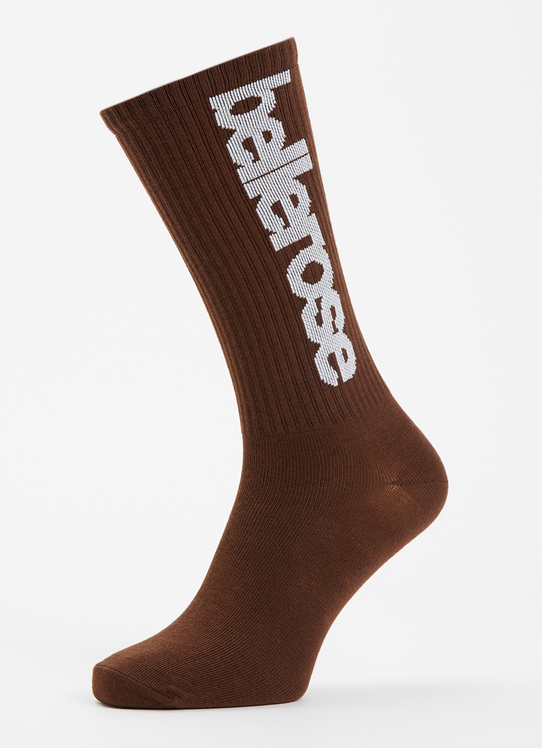 Bellerose Vroum sokken in katoenblend met logoprint - detail chocoladebruin