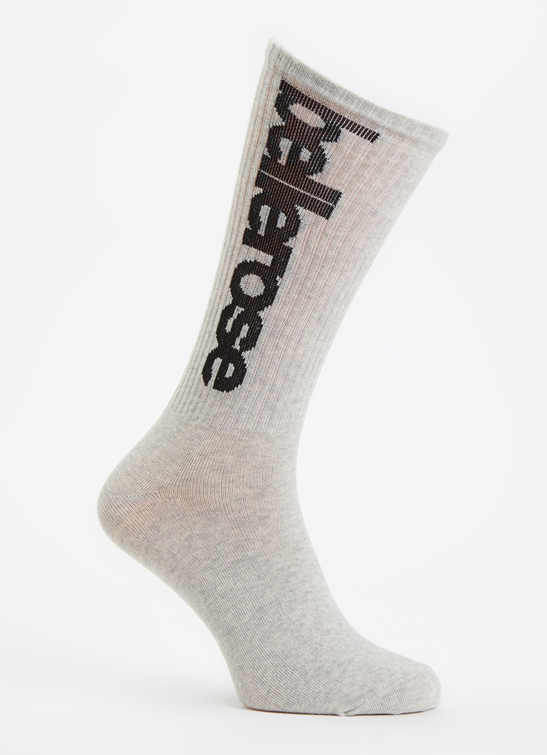 Bellerose Vroum sokken in katoenblend met logoprint - voorkant grijsmele