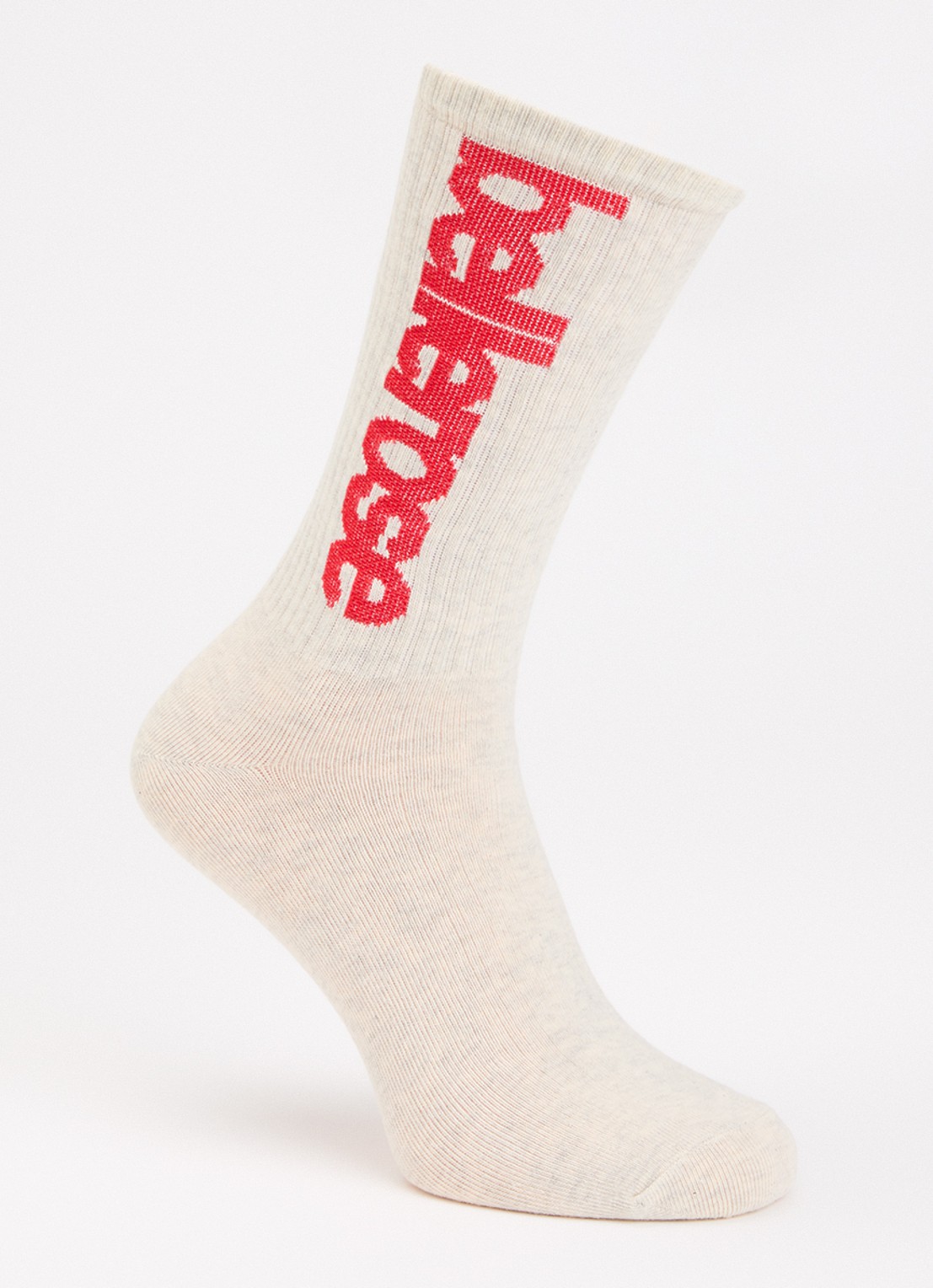 Bellerose Vroum sokken in katoenblend met logoprint - voorkant 2 creme