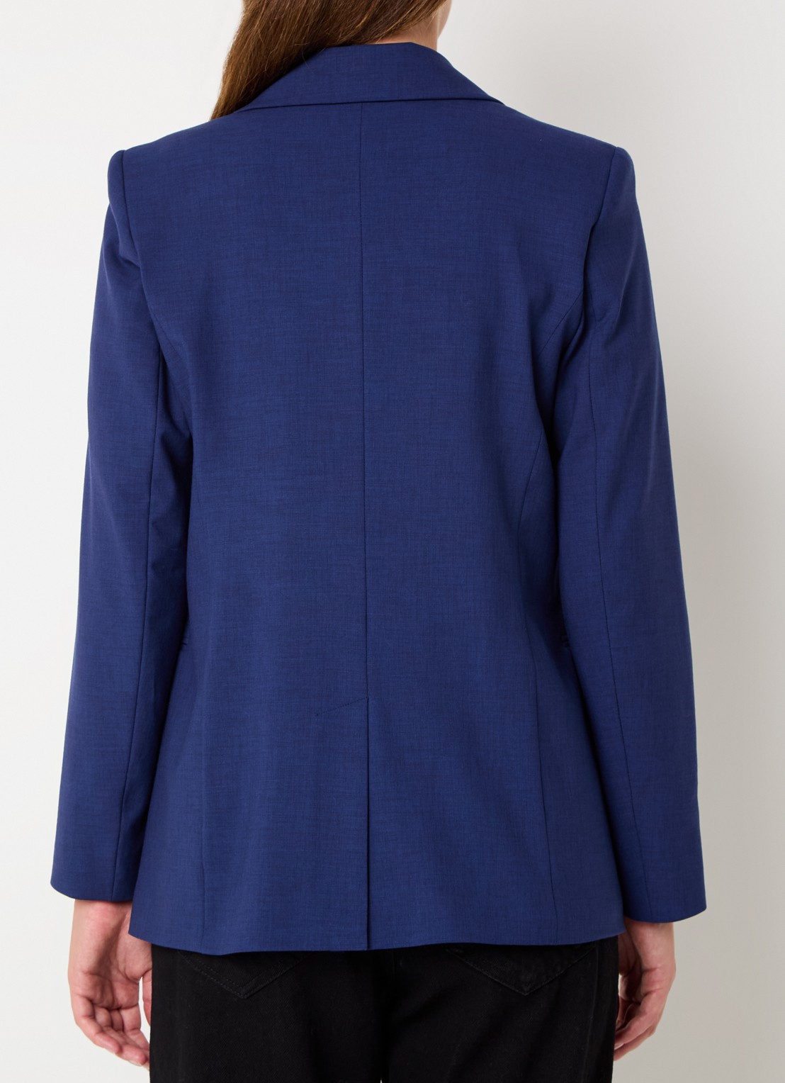 Benetton Blazer met paspelzakken en schoudervulling - achterkant donkerblauw