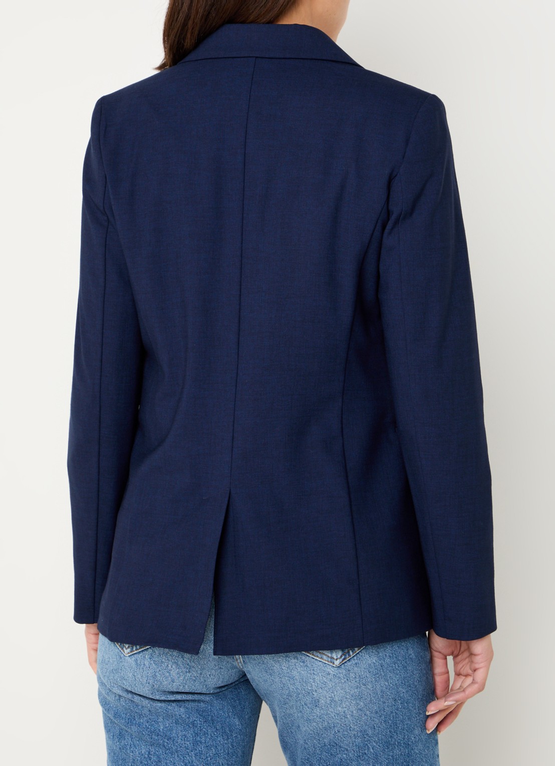 Benetton Blazer met paspelzakken en schoudervulling - achterkant 2 donkerblauw