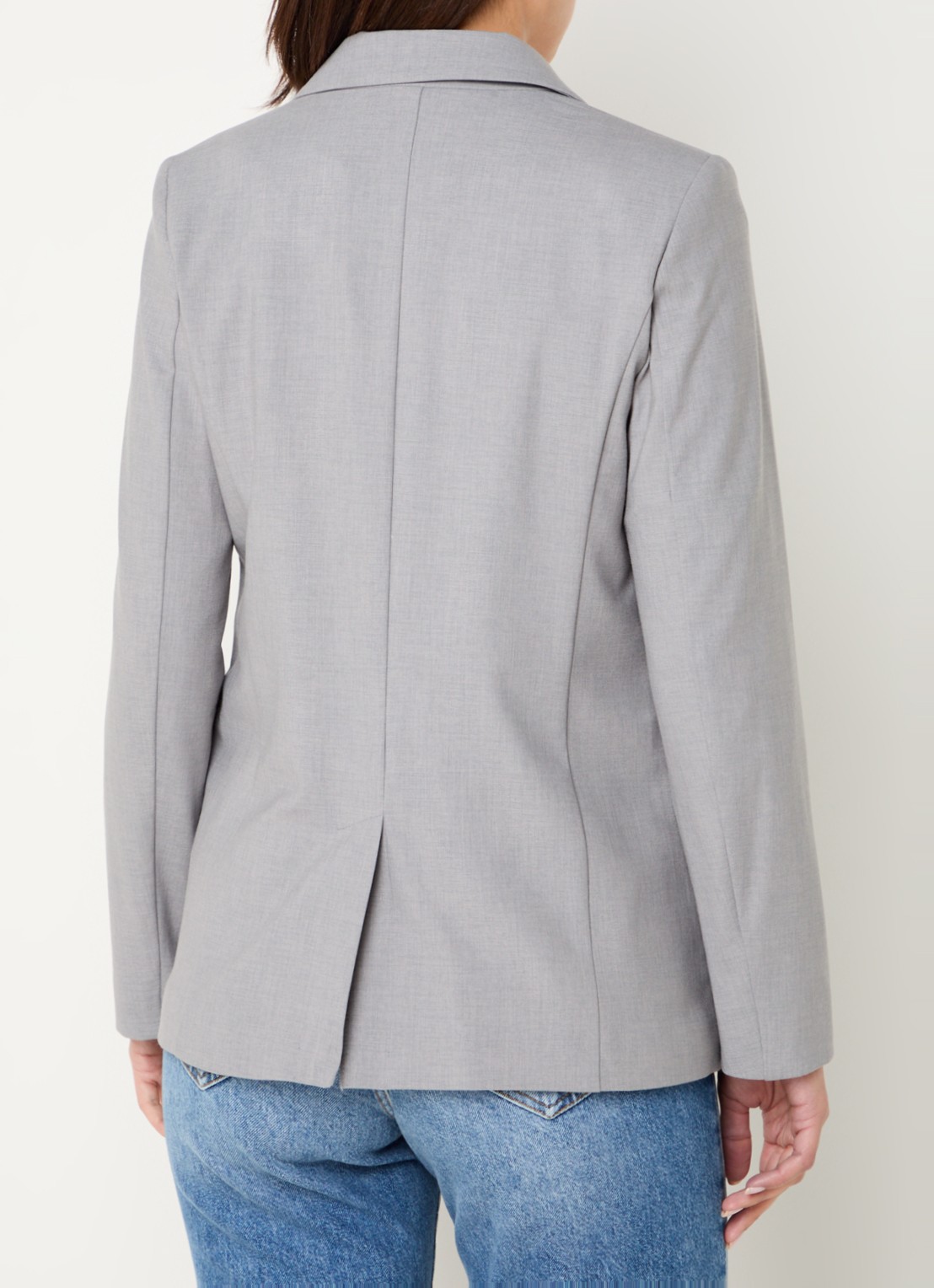Benetton Blazer met paspelzakken en schoudervulling - achterkant grijs