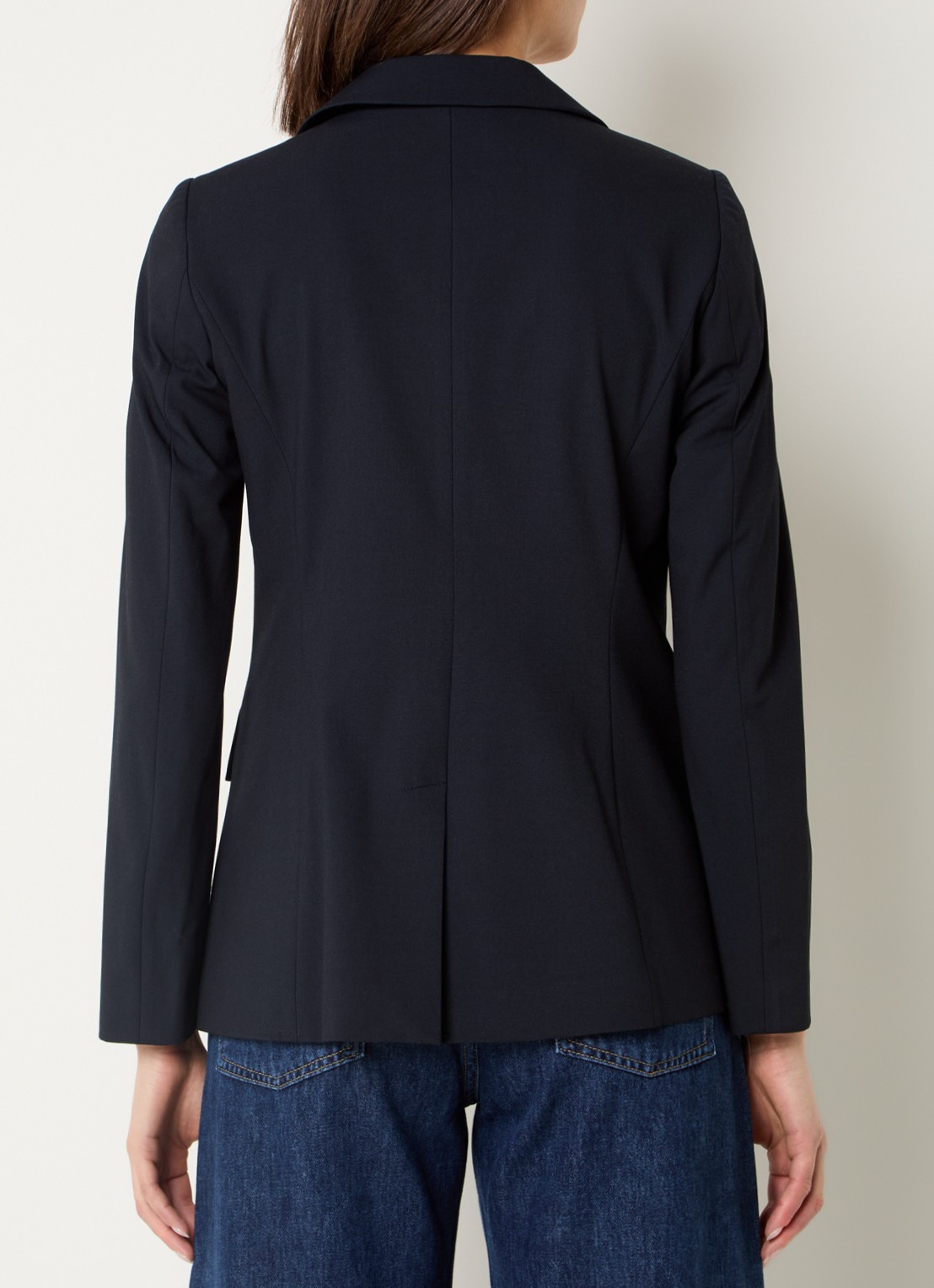 Benetton Blazer met schoudervulling en steekzakken - achterkant donkerblauw