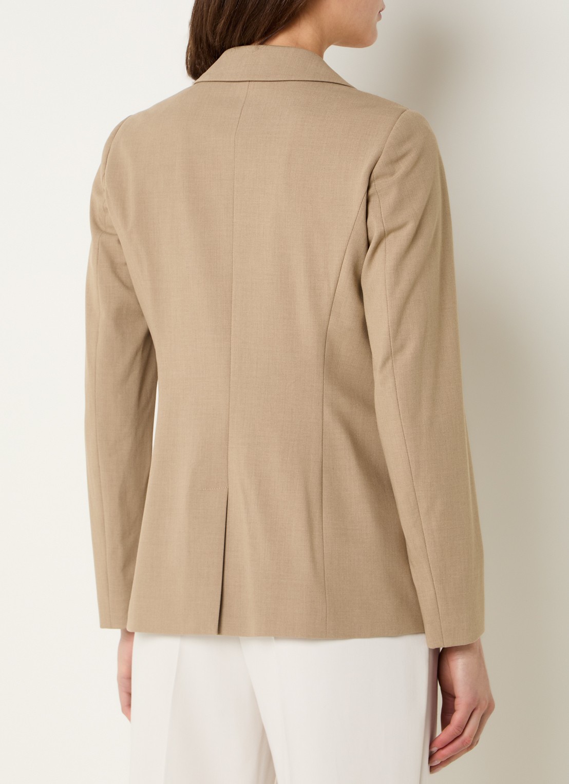 Benetton Blazer met schoudervulling en steekzakken - achterkant camel