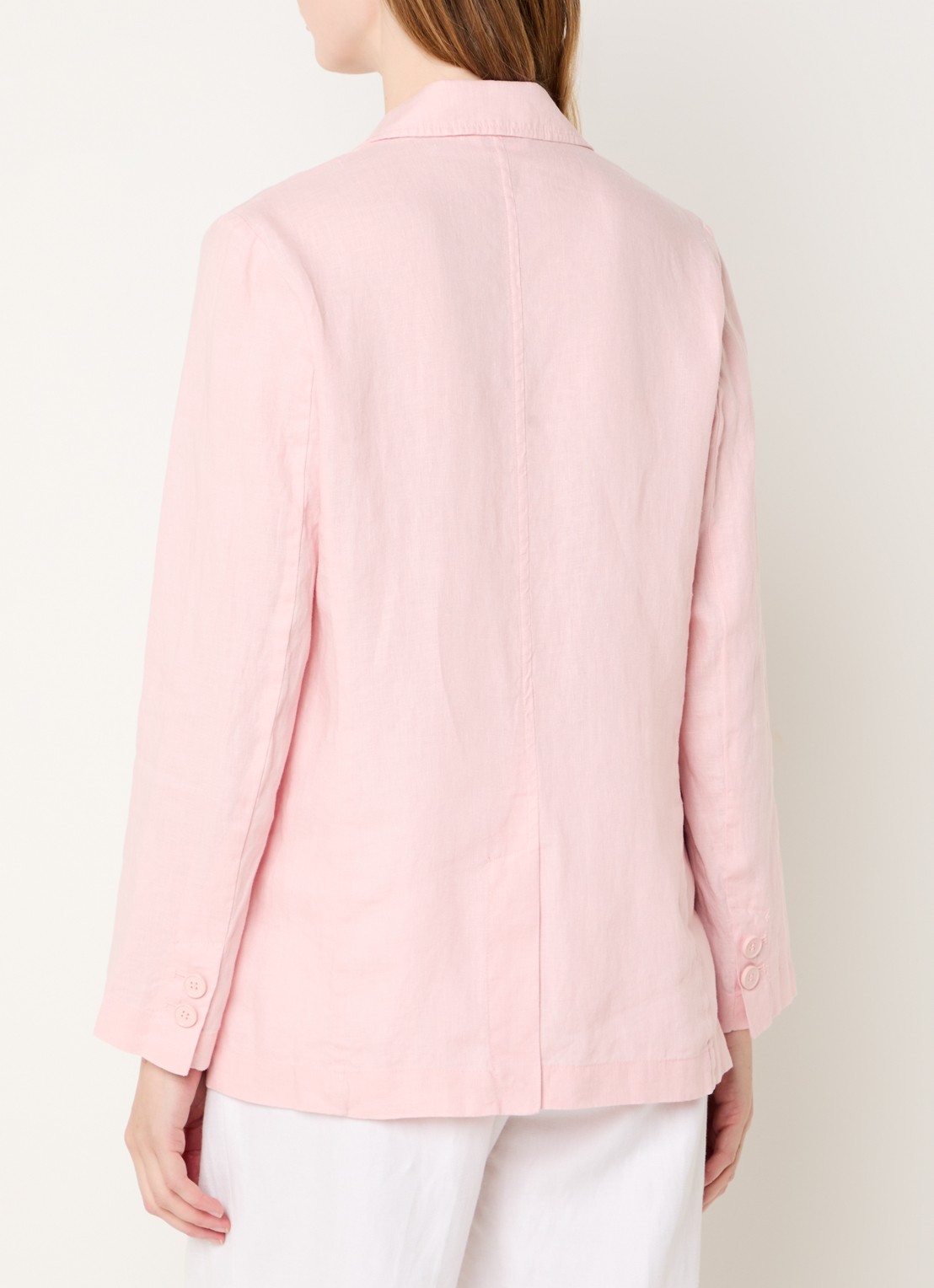 Benetton Blazer van linnen met klepzakken - achterkant 3 roze