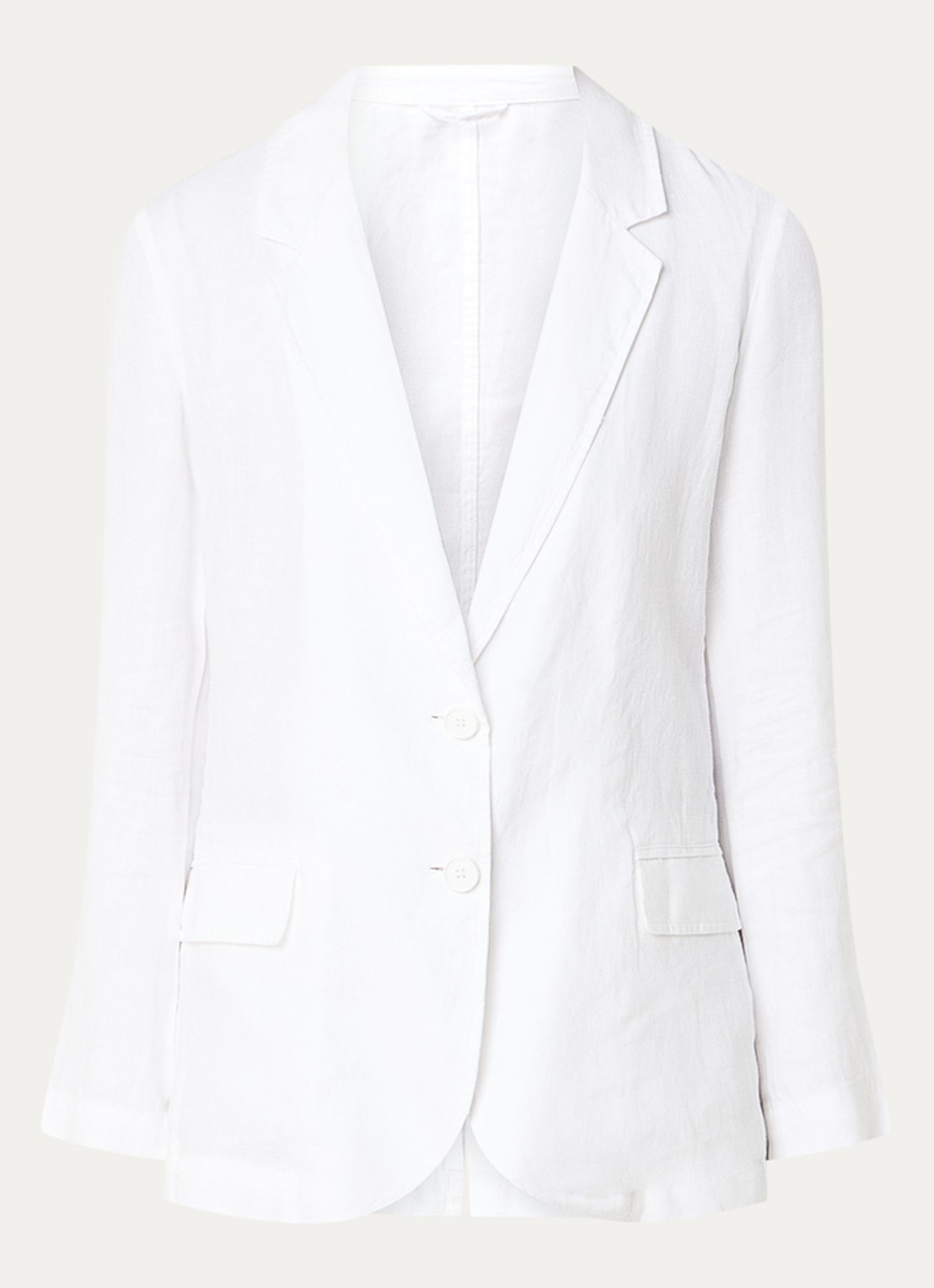 Benetton Blazer van linnen met klepzakken - voorkant 3 wit