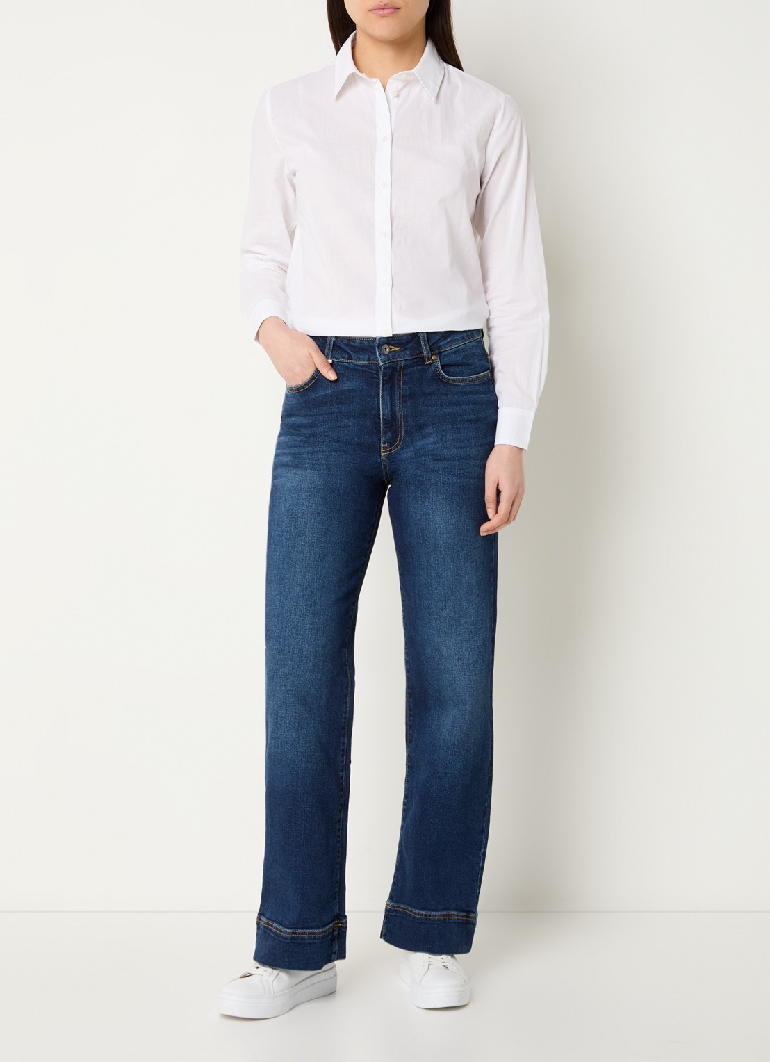 Benetton Blouse met kraag - voorkant 2 wit