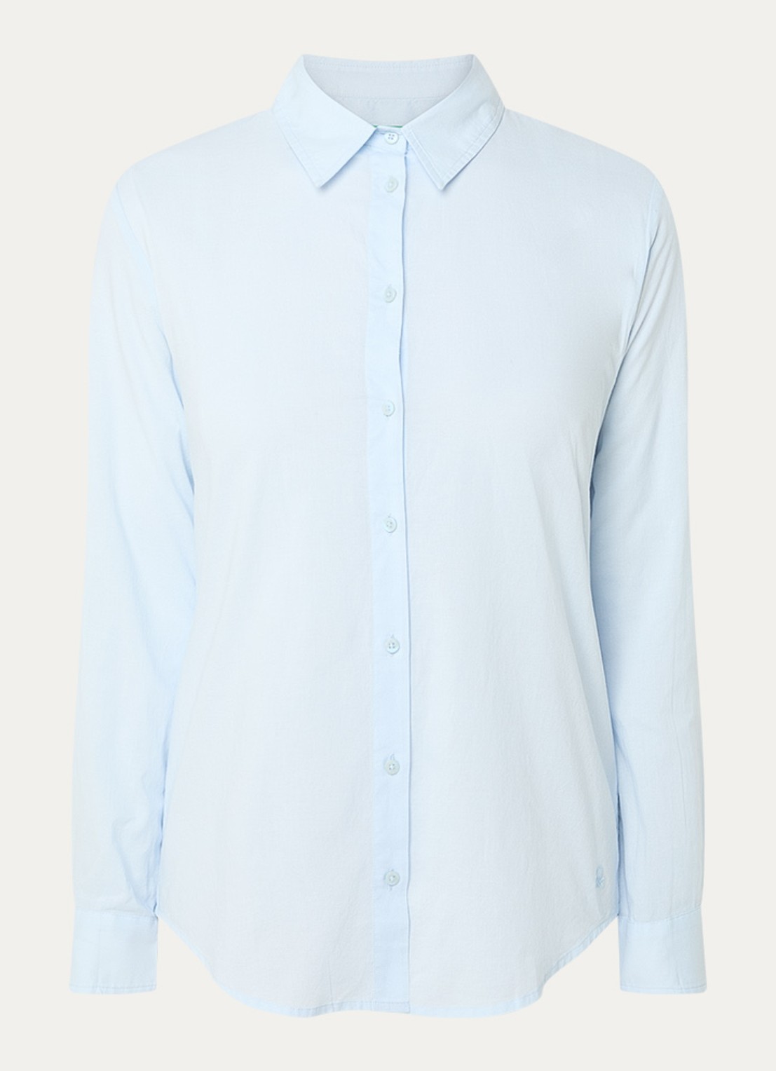 Benetton Blouse met kraag - voorkant lichtblauw