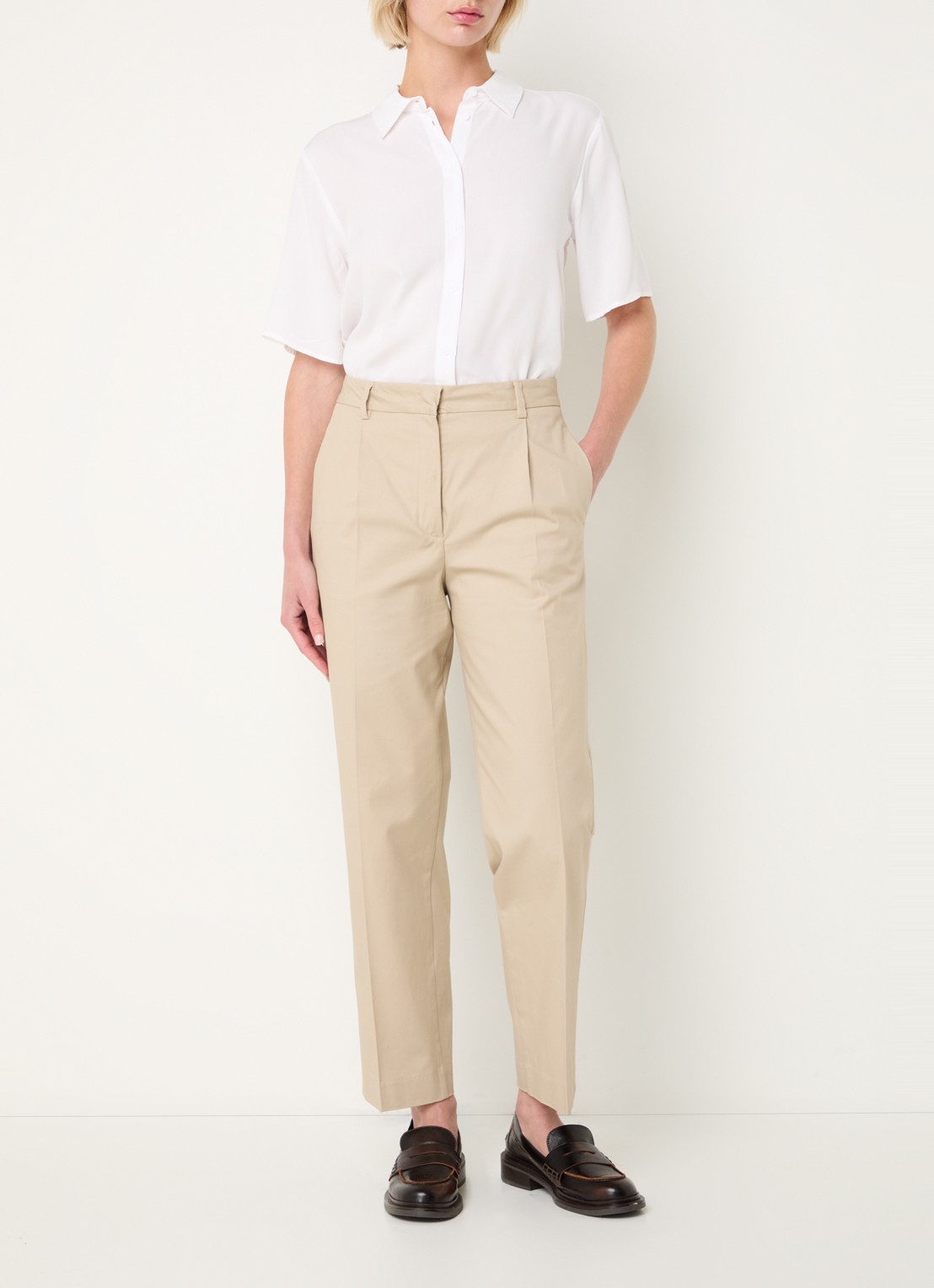 Benetton Blouse met kraag - voorkant 2 gebroken wit