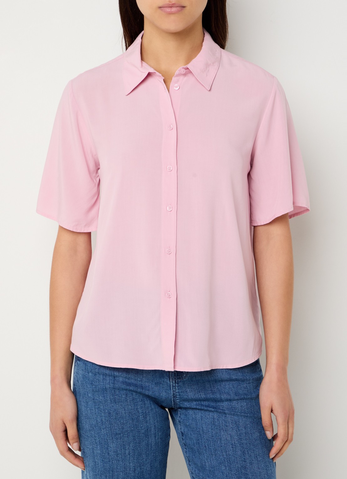 Benetton Blouse met kraag - detail 3 lichtroze