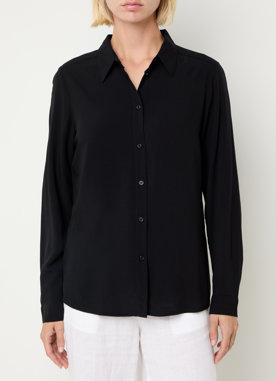 Benetton Blouse met kraag  - detail zwart
