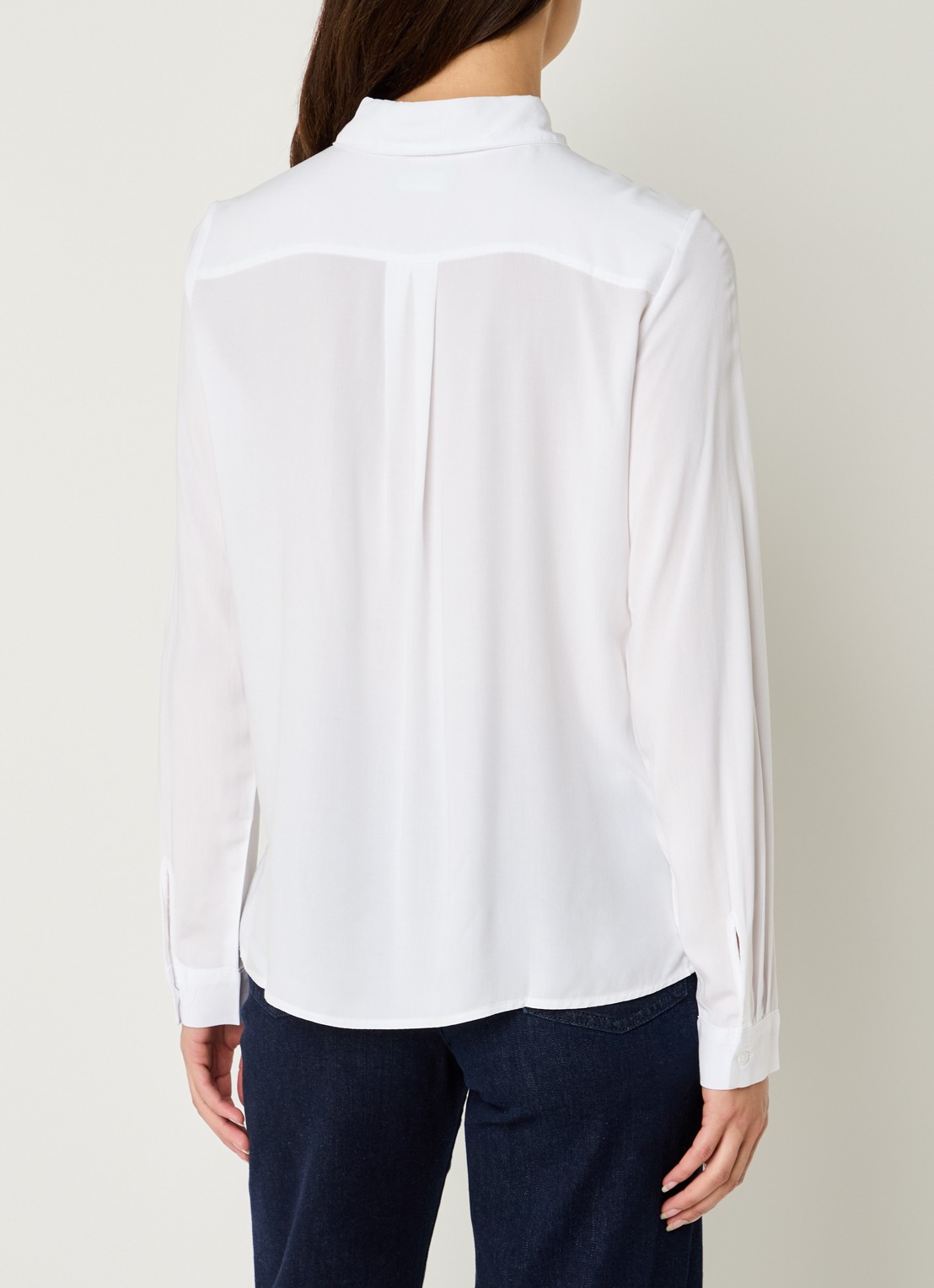 Benetton Blouse met kraag  - achterkant gebroken wit