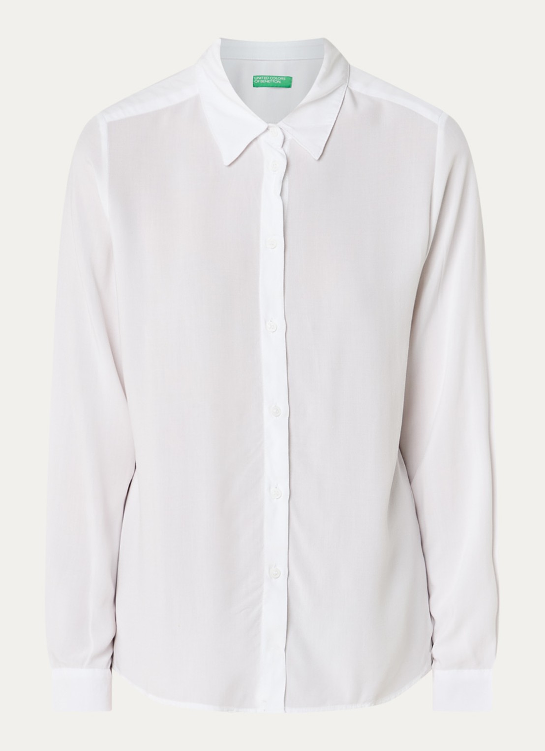 Benetton Blouse met kraag  - voorkant 2 gebroken wit