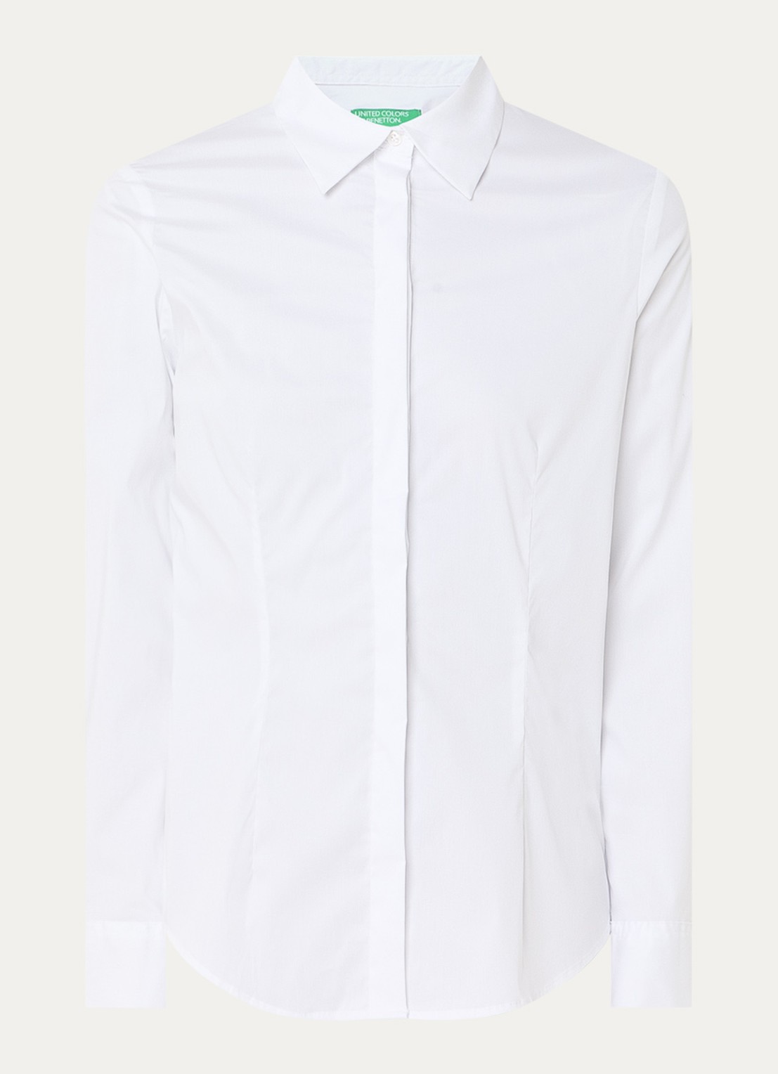 Benetton Blouse met kraag - voorkant wit