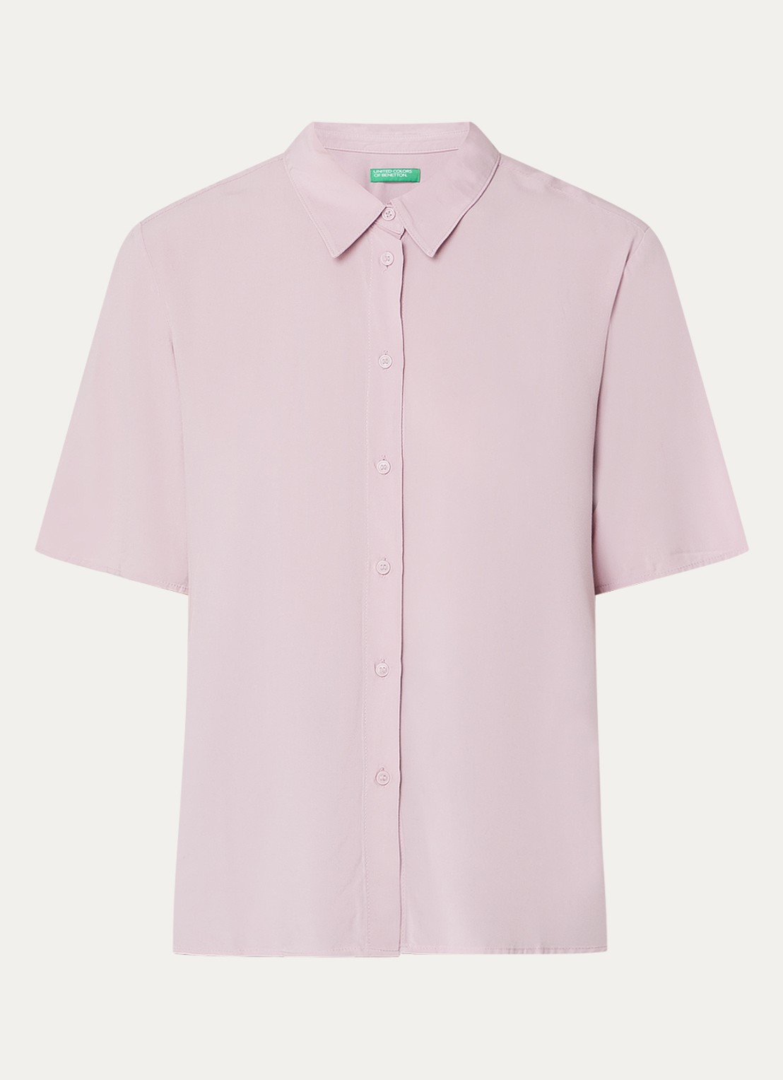 Benetton Blouse met kraag - voorkant 3 roze