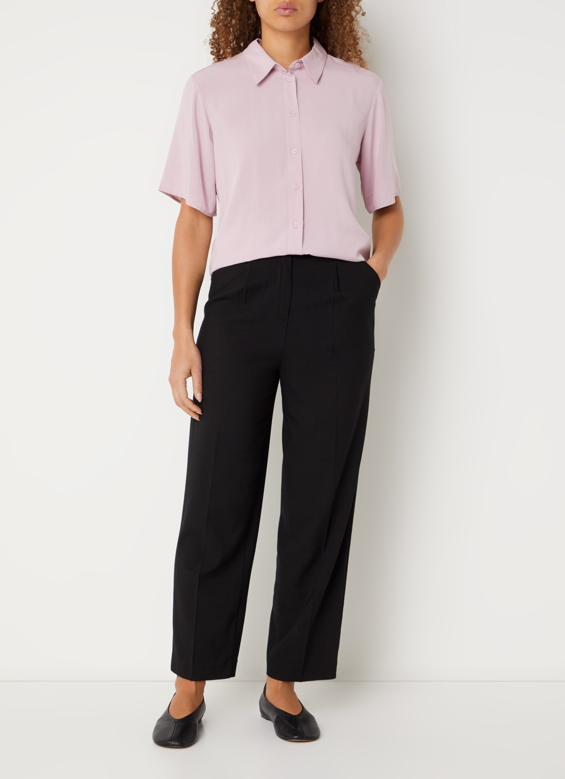 Benetton Blouse met kraag - voorkant 4 roze