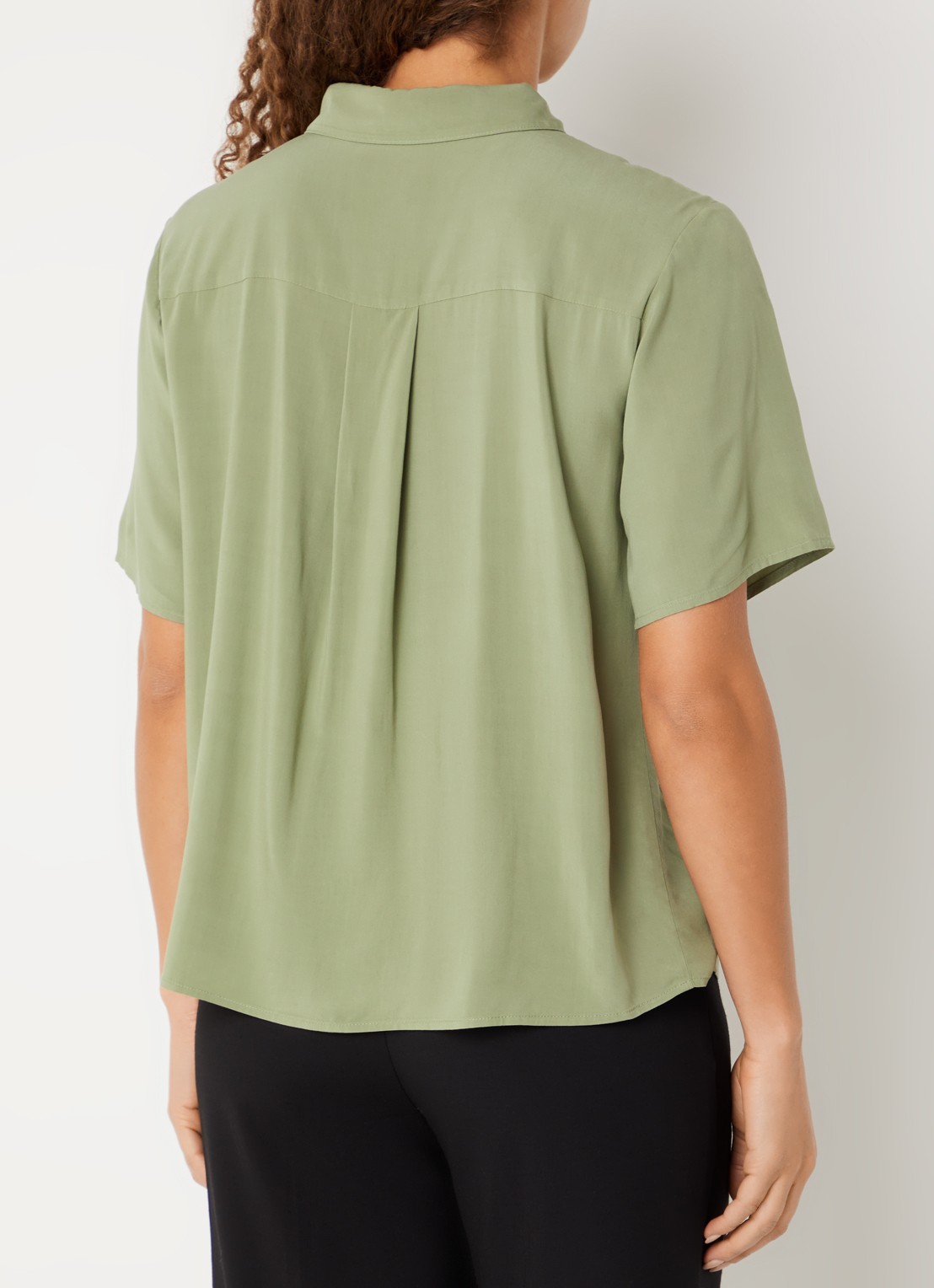 Benetton Blouse met kraag - achterkant olijfgroen