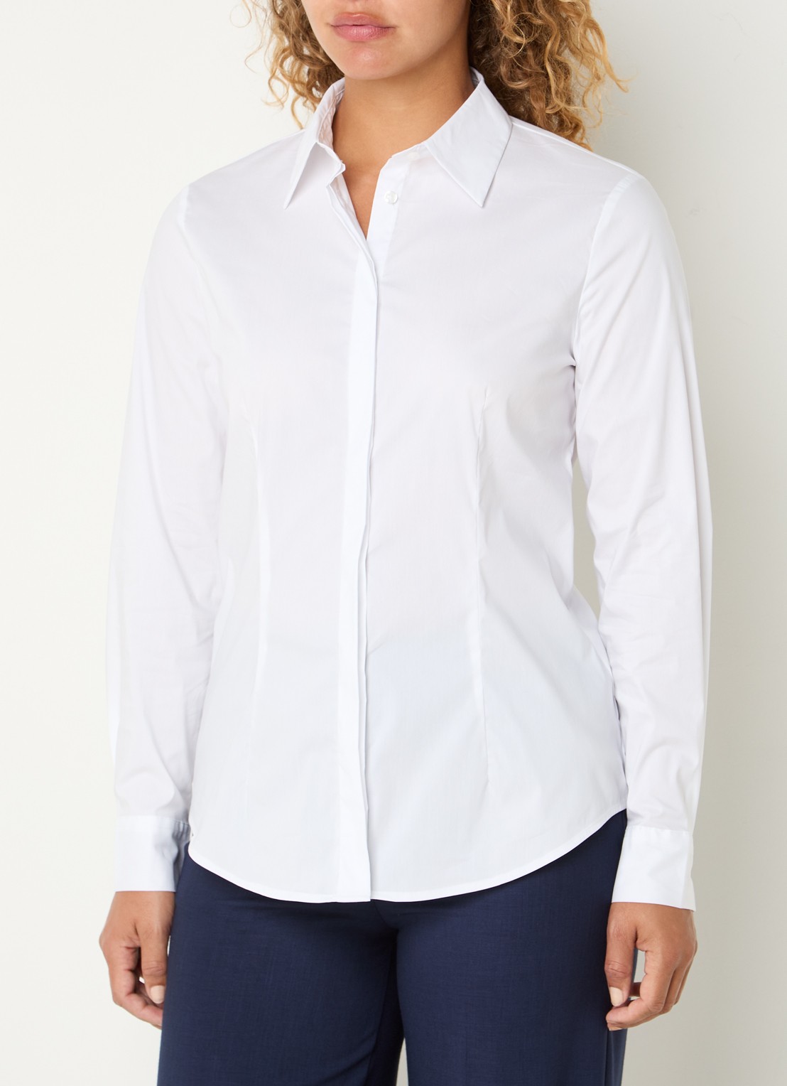 Benetton Blouse met kraag - detail gebroken wit