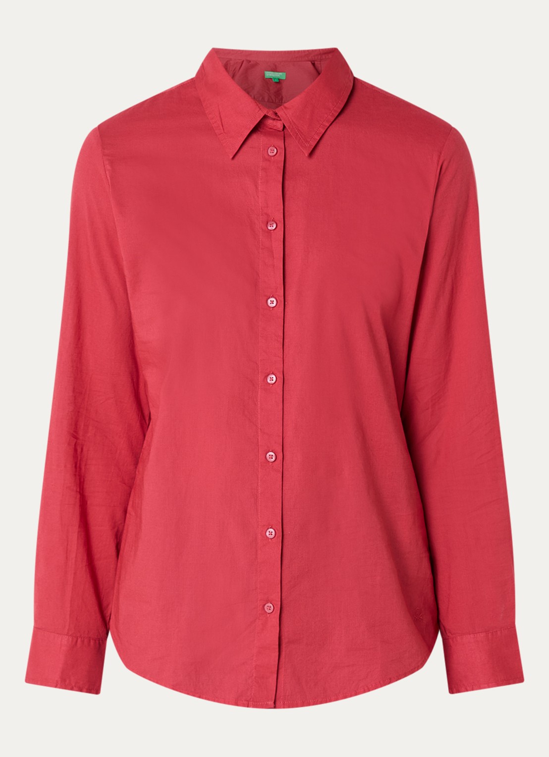 Benetton Blouse met kraag - voorkant 2 koraalrood