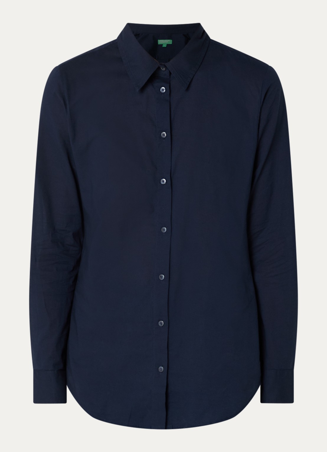 Benetton Blouse met kraag - voorkant donkerblauw