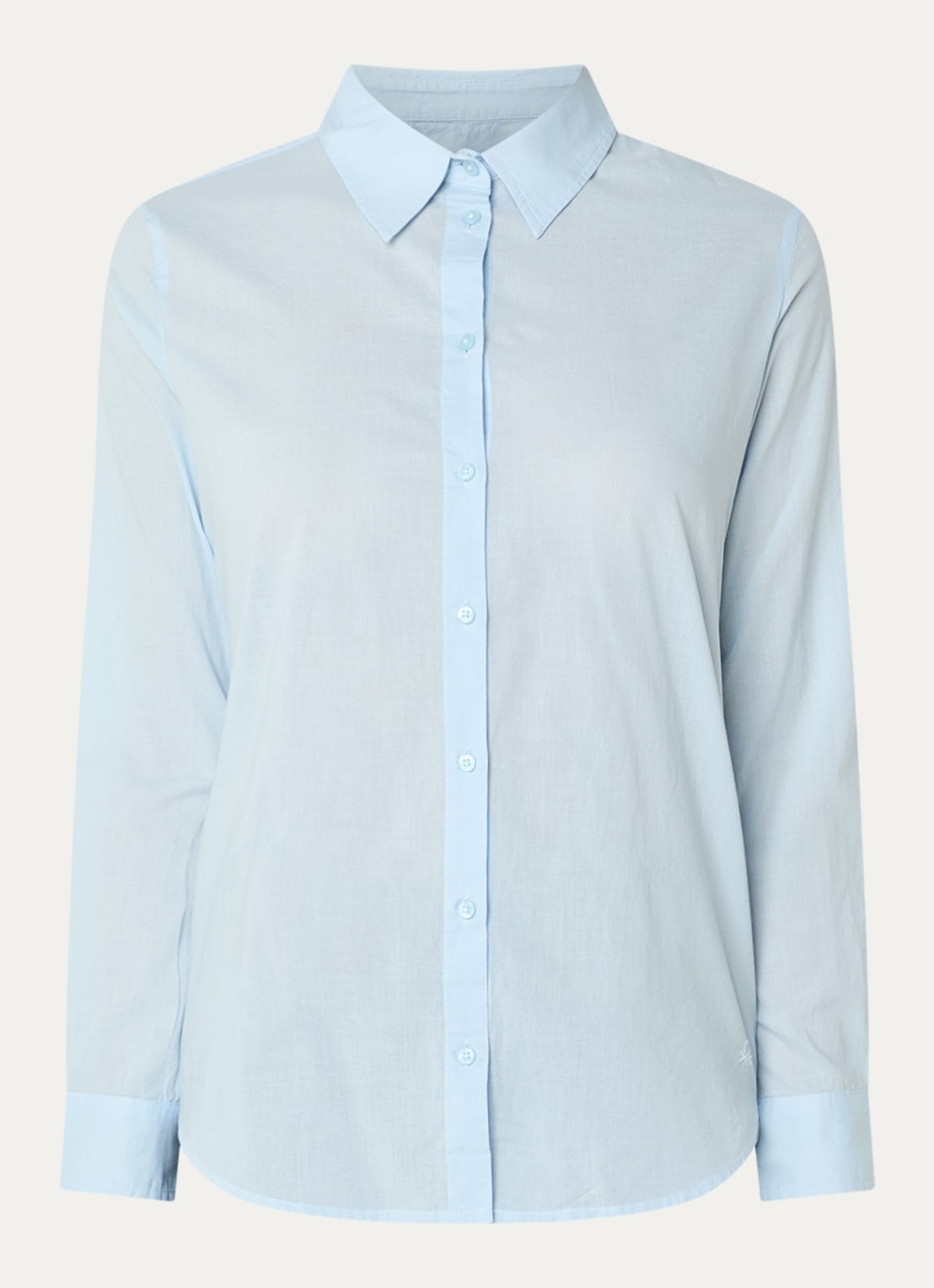 Benetton Blouse met kraag - voorkant blauwgrijs